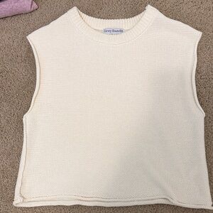 Grey Bandit Women's Cream Sleeveless Top